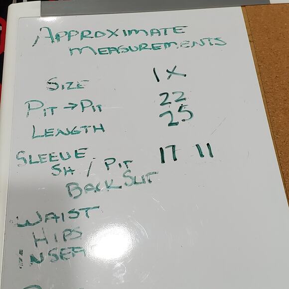 Briggs New York Red Black Lined Wrap 3/4 Sleeve Career Top Chain Link Pattern 1X - Picture 7 of 7